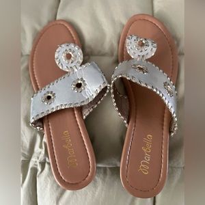 Ladies silver sandals